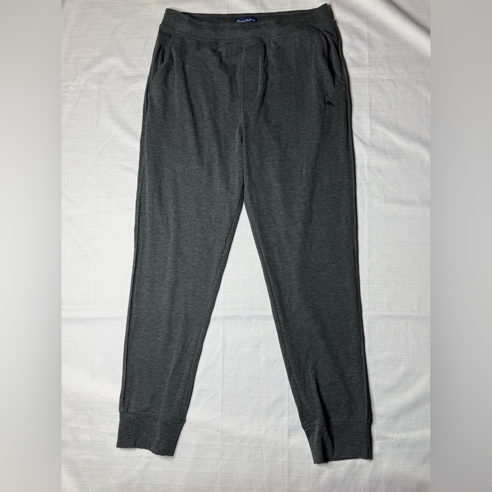 Tommy Bahama Lounge Pants Mens Medium Gray Ankle Cuffed Drawstring